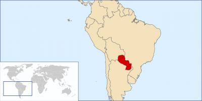 Paraguay localizare pe harta lumii