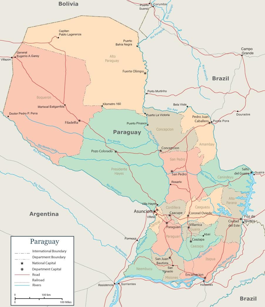 Paraguay, asuncion arată hartă