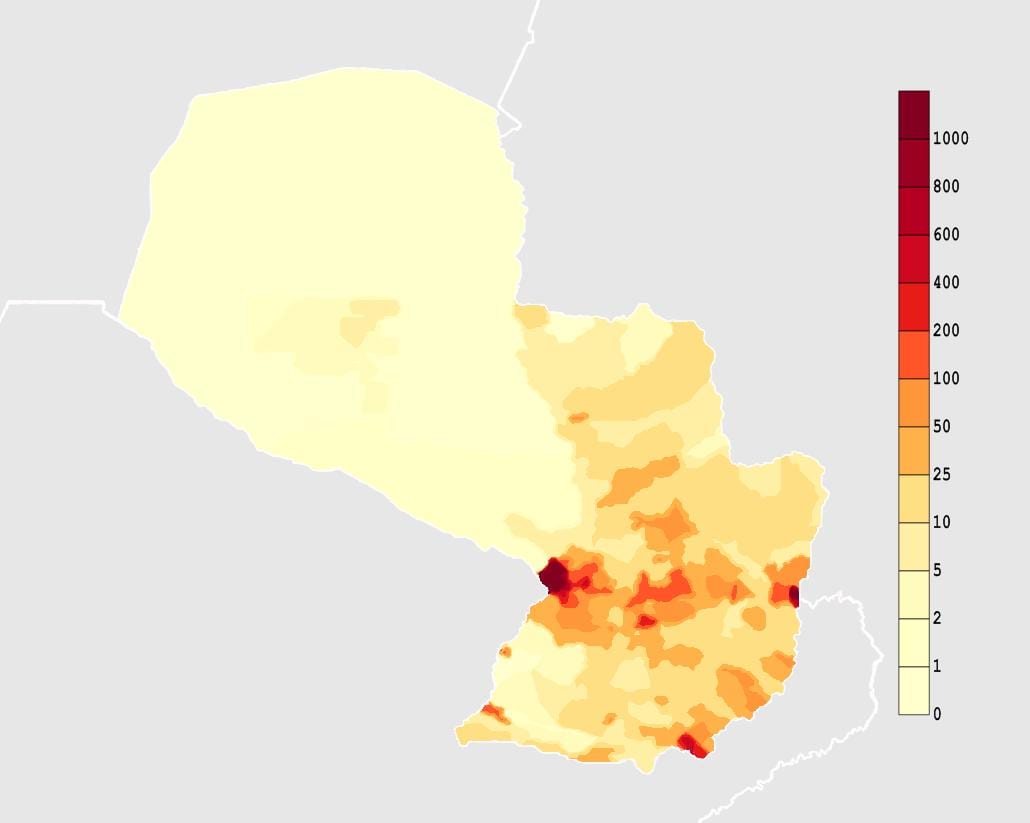 Harta Paraguay climatice