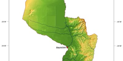 Harta fizică Paraguay